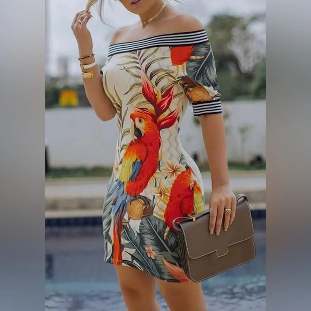 CBR Tropical Vacation Vibes Mini Dress Size XL - Picture 2 of 14